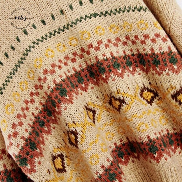 NWOT Korye Aztec Crew Neck Cable Knit Sweater Multicolors Women 1X - Picture 5 of 8